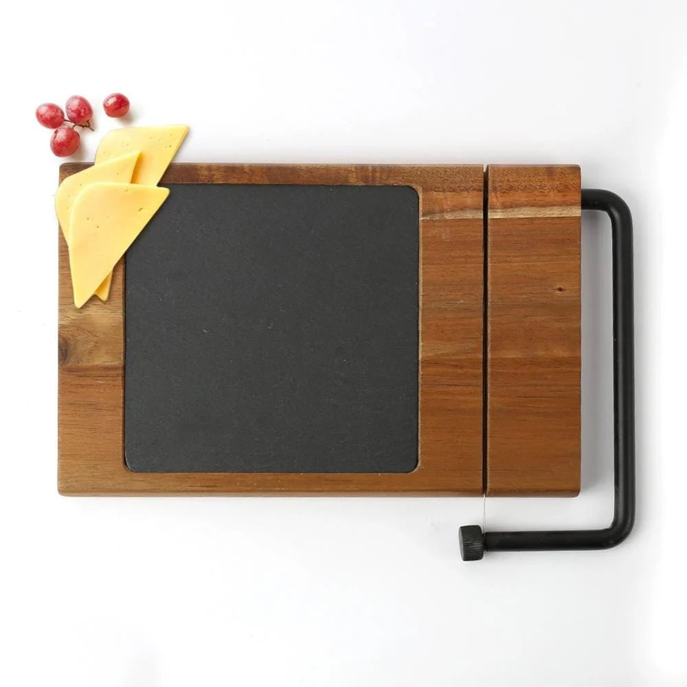 Home Love Personalized Slate Acacia Wood Cheese Board w/ Slicer ...