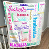 Create your own Cozy Plush Fleece blanket with a name repeating over the entire blanket