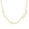 .925 Sterling Silver with 3-5 Names Necklace with a choice of 14K Yellow, White or Rose Gold plating