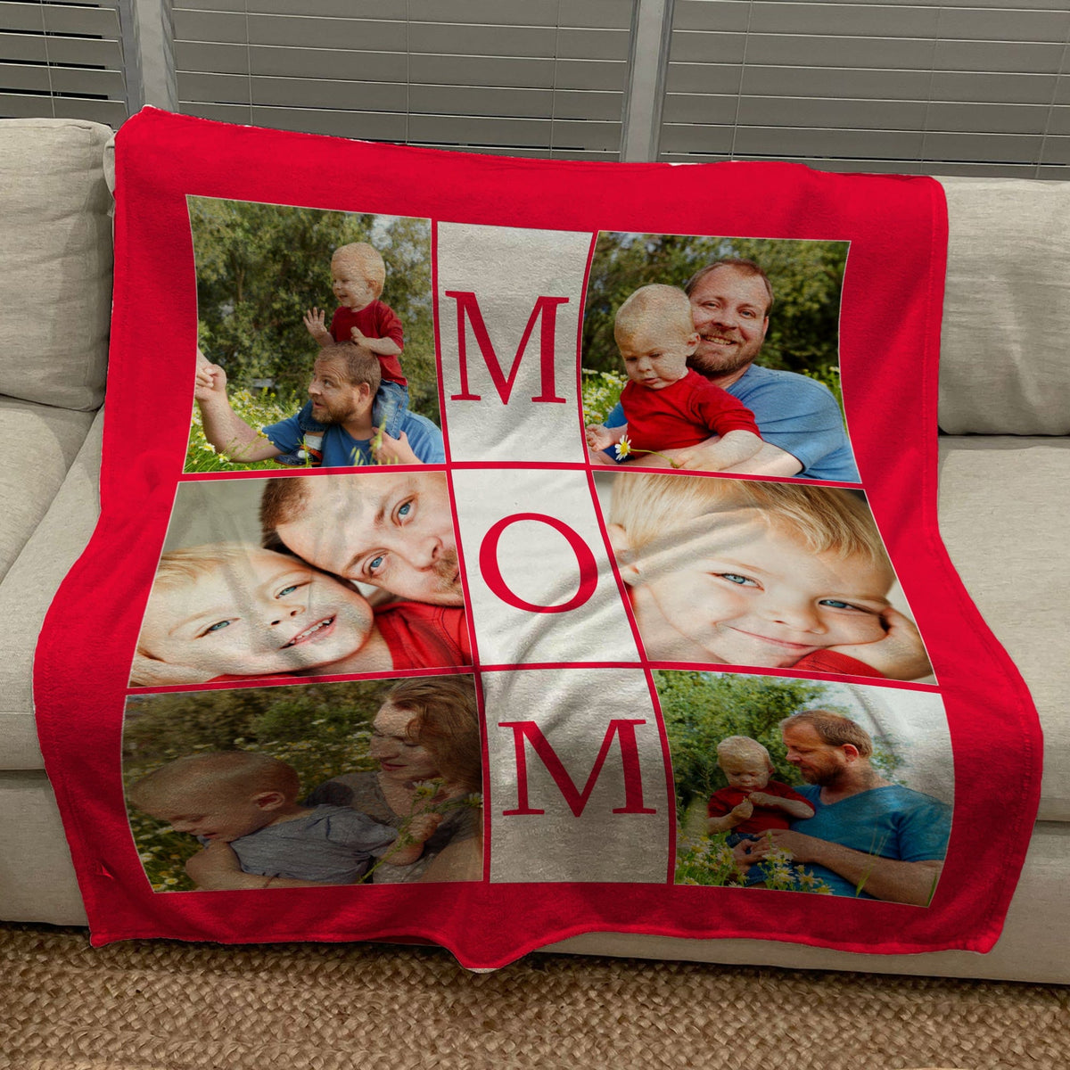 Design your own family photo Collage Blanket Blanket Personalized Wi