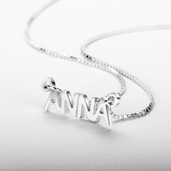 Personalized 925 Sterling Silver/Gold/Rose Gold UPPER CASE Name Necklace.