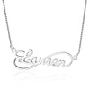 Personalized 925 Sterling Silver/Yellow Gold/Rose Gold Wave Name Necklace.