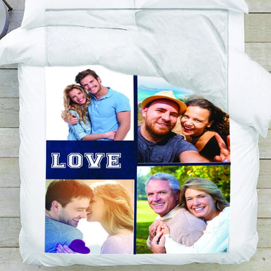 Customize Love Photo Personalized Collage Blanket - 4 photos