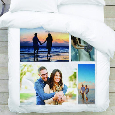 4-Photo Personalized Collage Blanket | Custom Blanket With Pictures