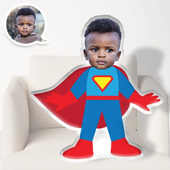 Custom Super Kid Photo Face 3D Pillow  | My Face Pillow for Boys