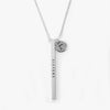 Inspirational Engraved Silver Tone Bar Necklace Personalized w/ Initial Charm.