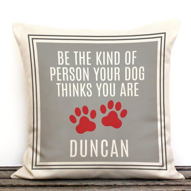 Dog Paws Personalized Canvas Decorative Canvas Throw Pillow.