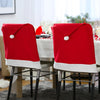 Set of 4 Santa Hat Chair Covers.
