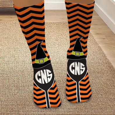 Personalized Halloween Witch Hat Tube Socks.