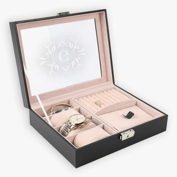 Personalized Initial Watch & Jewelry Accessories Case.