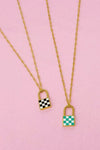 Checkered Locket Necklace