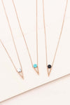 Tensly Point Stone Necklace Rose Gold