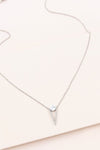 Tensly Point Stone Necklace Silver