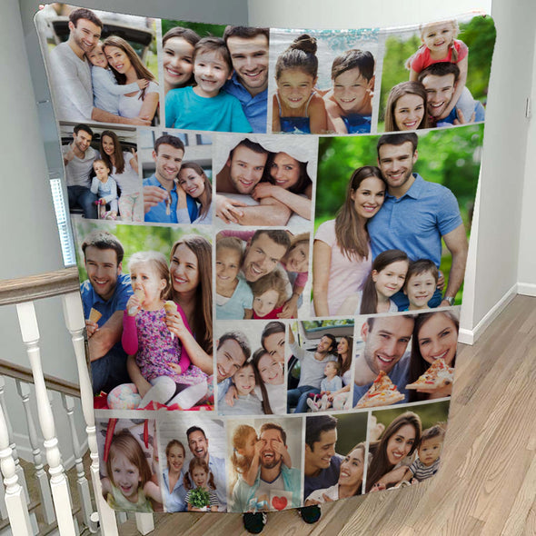 Create a one-of-a-kind personalized gift with our cozy fleece blanket! Upload your photos and we'll take care of the rest. Perfect for snuggling up with your memories.15 photo collage fleece blanket. Shop now!