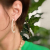 Precious Pearl Bead Hoop Earrings