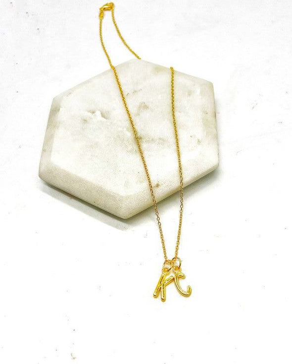 Gold KC Initial Necklace Chiefs