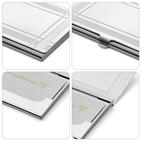 Personalizable Sleek Silver Executive Marvin Business Card Case - Buy in Bulk or Wholesale for Professionals