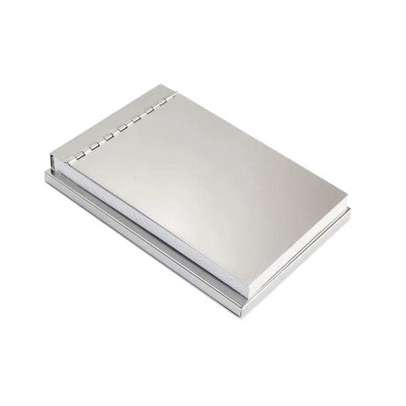 Personalized Polished Silver Notepad Holder – Sleek Desk Organizer with Notepad Included – Elegant Gift for Office or Home