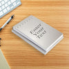 Personalized Polished Silver Notepad Holder – Sleek Desk Organizer with Notepad Included – Elegant Gift for Office or Home