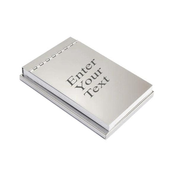 Personalized Polished Silver Notepad Holder – Sleek Desk Organizer with Notepad Included – Elegant Gift for Office or Home