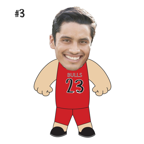 Customized 3D Face Pillow with Sports Jersey Plush with Jersey Number – Perfect for Fans, Gifts & Decor Fun Gift for Sports Fans!