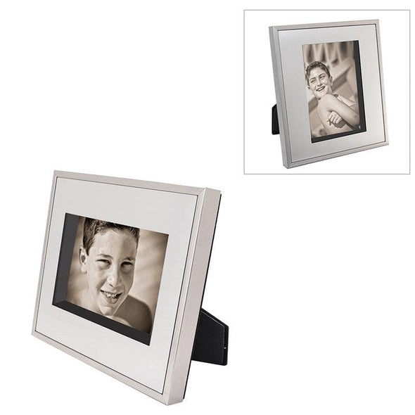 Sleek Silver Metal 4x6 Photo Frame – Elegant Home Decor Gift Idea