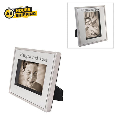 Personalized Sleek Silver Metal 4x6 Photo Frame – Elegant Home Decor Gift Idea -