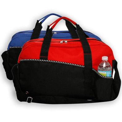 Red & Black Carry-All Duffel Bag – Lightweight Polyester Travel & Gym Duffel