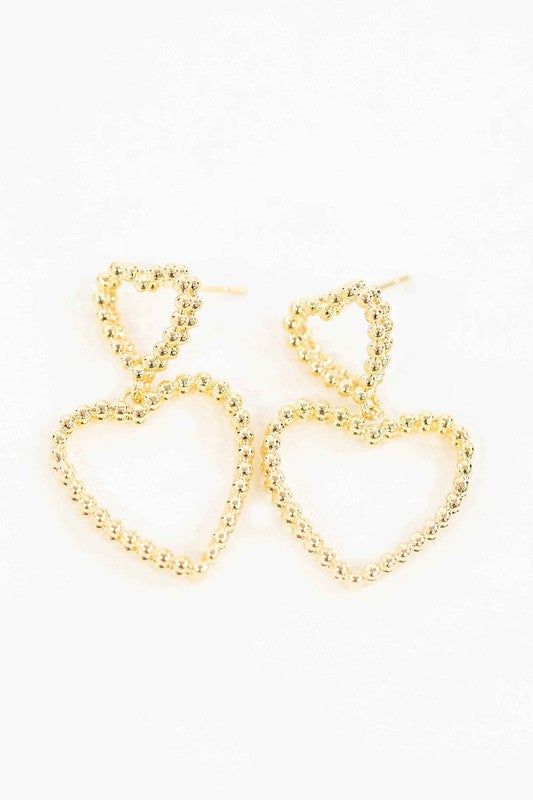 Cara Heart Drop Earrings