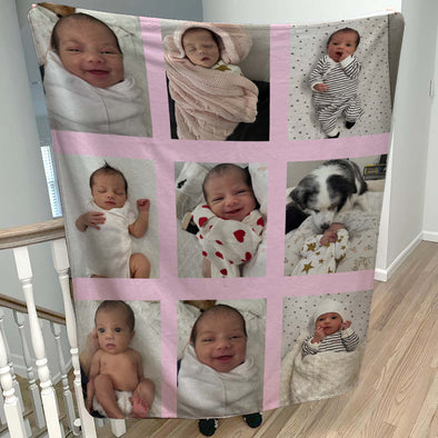 Create Lasting Memories with Our Luxuriously Soft Photo Collage Fleece Blanket