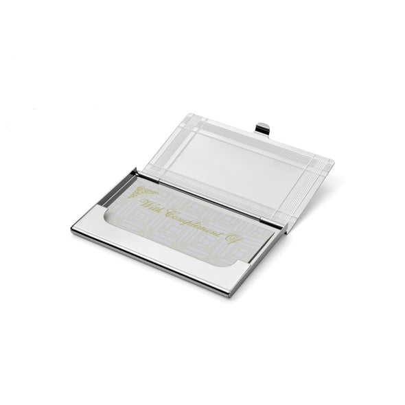 Personalizable Sleek Silver Executive Marvin Business Card Case - Buy in Bulk or Wholesale for Professionals