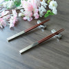 Luxury Silver & Teak Wood Chopsticks Set – 2 Pairs w/ Matching Silver Rests, Gift Packaged, Reusable, Elegant Dining Gift Set