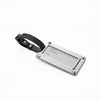 Non-Tarnishing Silver Luggage Tag with Black Strap - Durable Travel Executive Accessory | Durable | Perfect for Travelers | Stylish | Logo Imprint