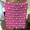 Create your own Cozy Plush Fleece blanket with a name & hearts repeating over the entire Blanket - Allura