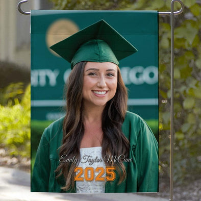 Graduate's Personalized Photo Garden Flag