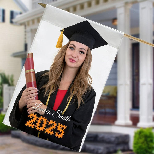 Graduate's Personalized Photo House Flag
