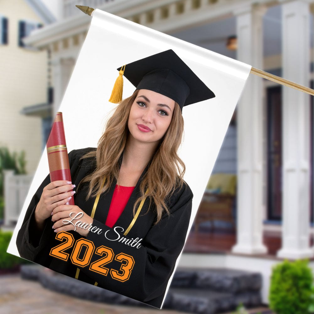 Graduate's Personalized Photo House Flag