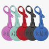 Personalized Genuine Leather Bag Charm – Laser Engraved Round Luggage & Tote Identifier