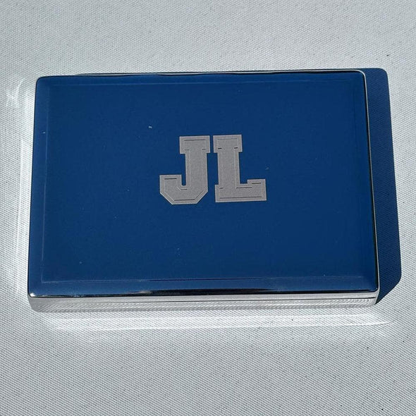 Personalized Bridge Cards, 2 Decks with Score Pad in Silver Case -