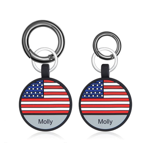 American Flag Dog Tag with Custom Name – Personalize Your Pet's Style