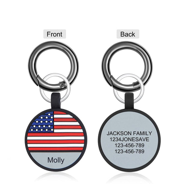 American Flag Dog Tag with Custom Name – Personalize Your Pet's Style