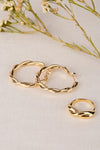 Big sized ripple ring and earring set