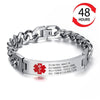 Stainless Steel Medical Alert Bracelet with personalized message - Multiple Finishes