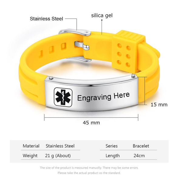 Personalized Stainless Steel Medical Bracelet