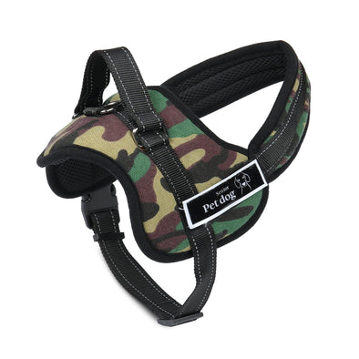 Adjustable Camouflage Pet Dog Harness – Durable Nylon Vest for Comfort & Control