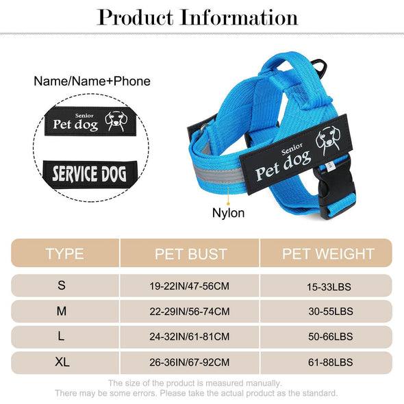 Adjustable Pet Dog Harness – Durable Nylon Vest for Dogs (Multiple Sizes & Colors)