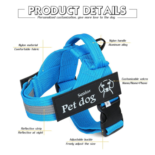 Adjustable Pet Dog Harness – Durable Nylon Vest for Dogs (Multiple Sizes & Colors)