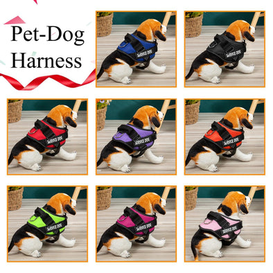 Adjustable Service Dog Harness – Nylon Reflective Vest (Multiple Colors & Sizes)