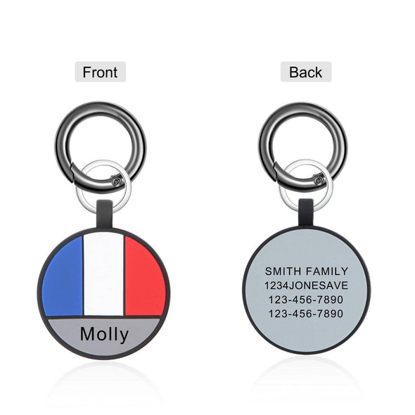 American Flag Dog Tag with Custom Name – Personalize Your Pet's Style