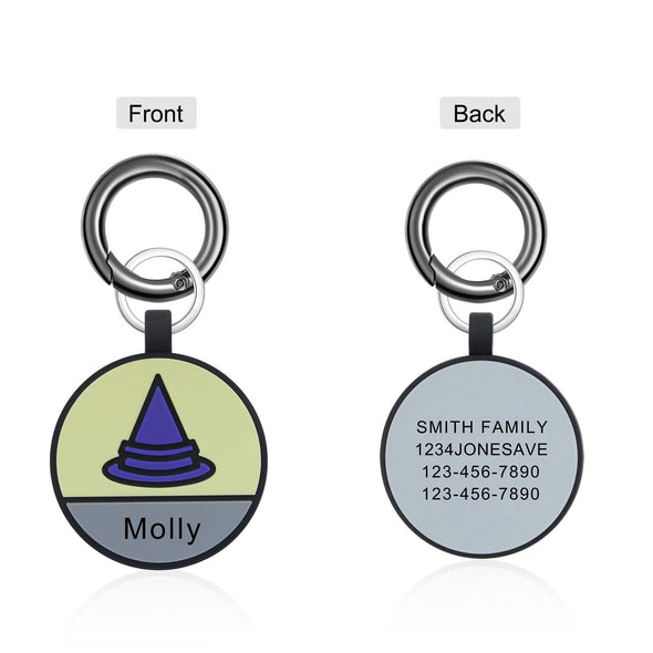 Personalized Cat ID Tag with Custom Name and Contact Info – Round Pet Tag